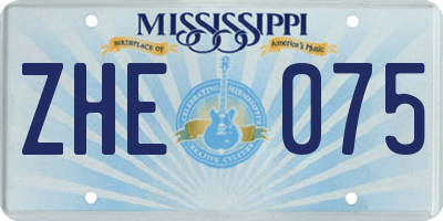 MS license plate ZHE075