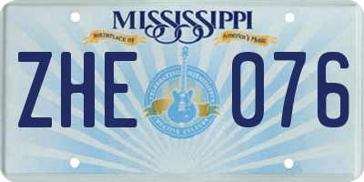 MS license plate ZHE076