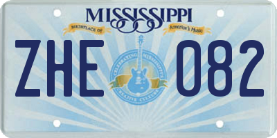 MS license plate ZHE082