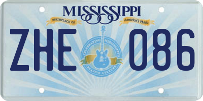 MS license plate ZHE086