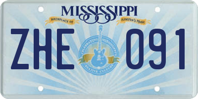 MS license plate ZHE091
