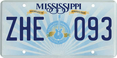 MS license plate ZHE093