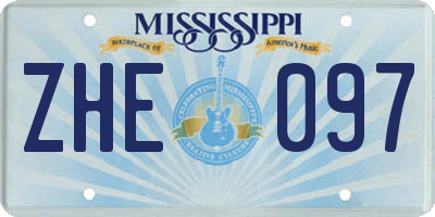 MS license plate ZHE097