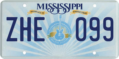 MS license plate ZHE099