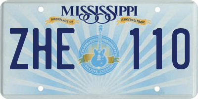 MS license plate ZHE110