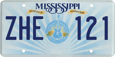 MS license plate ZHE121