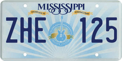 MS license plate ZHE125