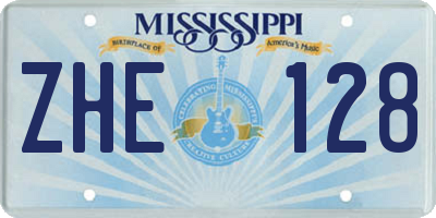 MS license plate ZHE128