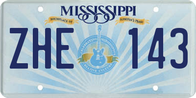 MS license plate ZHE143