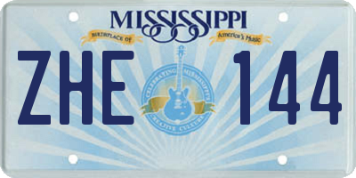 MS license plate ZHE144