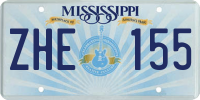 MS license plate ZHE155