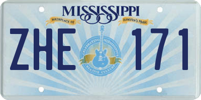 MS license plate ZHE171
