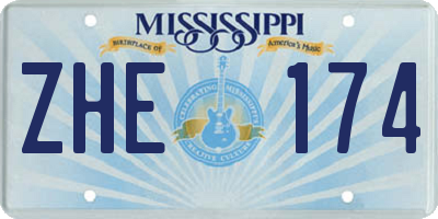 MS license plate ZHE174