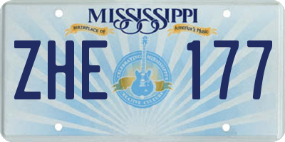 MS license plate ZHE177