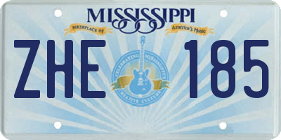 MS license plate ZHE185