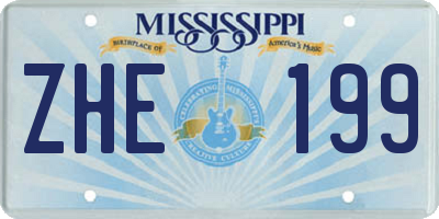 MS license plate ZHE199