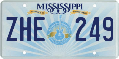 MS license plate ZHE249