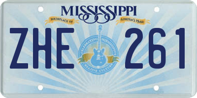 MS license plate ZHE261