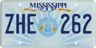 MS license plate ZHE262
