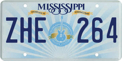 MS license plate ZHE264