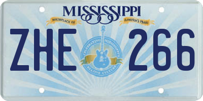 MS license plate ZHE266