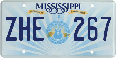 MS license plate ZHE267