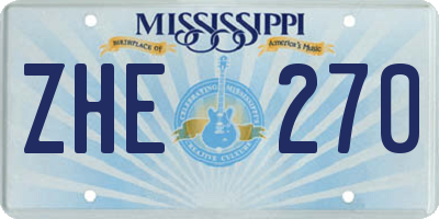 MS license plate ZHE270