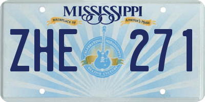 MS license plate ZHE271