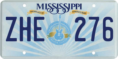 MS license plate ZHE276