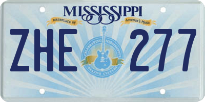 MS license plate ZHE277
