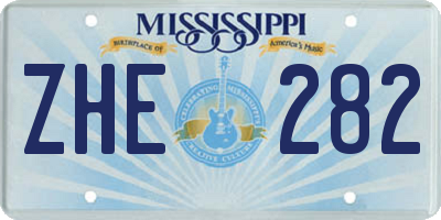 MS license plate ZHE282