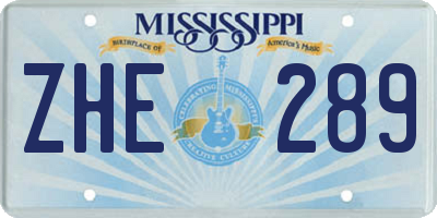 MS license plate ZHE289