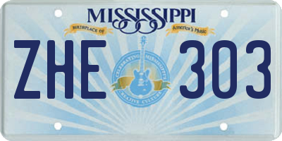 MS license plate ZHE303