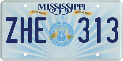 MS license plate ZHE313