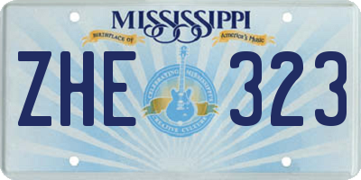 MS license plate ZHE323