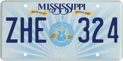 MS license plate ZHE324