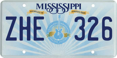 MS license plate ZHE326