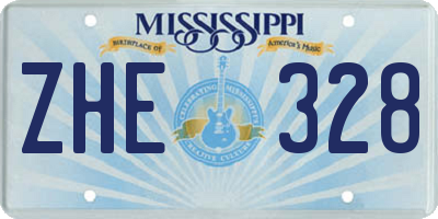 MS license plate ZHE328