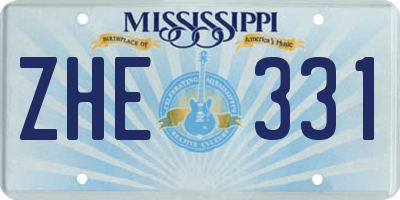 MS license plate ZHE331