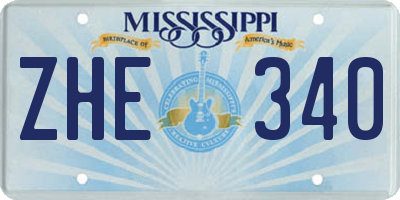 MS license plate ZHE340