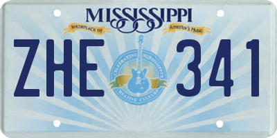 MS license plate ZHE341