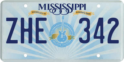 MS license plate ZHE342