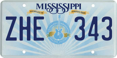 MS license plate ZHE343