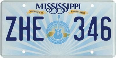 MS license plate ZHE346