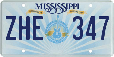 MS license plate ZHE347