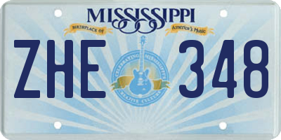 MS license plate ZHE348