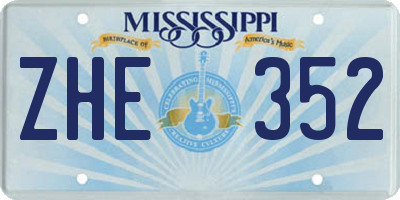 MS license plate ZHE352