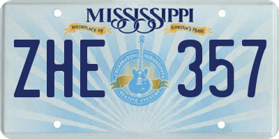 MS license plate ZHE357
