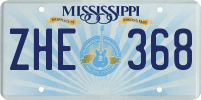 MS license plate ZHE368