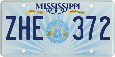 MS license plate ZHE372
